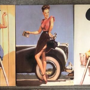 Set of 3 Vintage Canvas Paintings